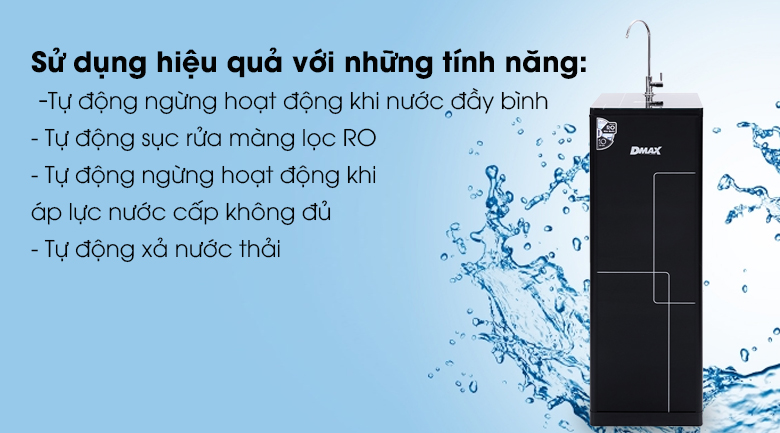 Máy lọc nước RO DMAX LTN002 10 lõi - Duy trì hoạt động máy hiệu quả, an toàn với tính năng hữu ích