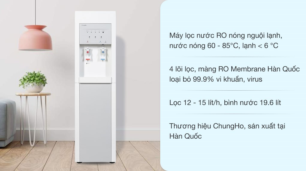 Máy lọc nước RO nóng nguội lạnh ChungHo CHP-3800ST1 4 lõi
