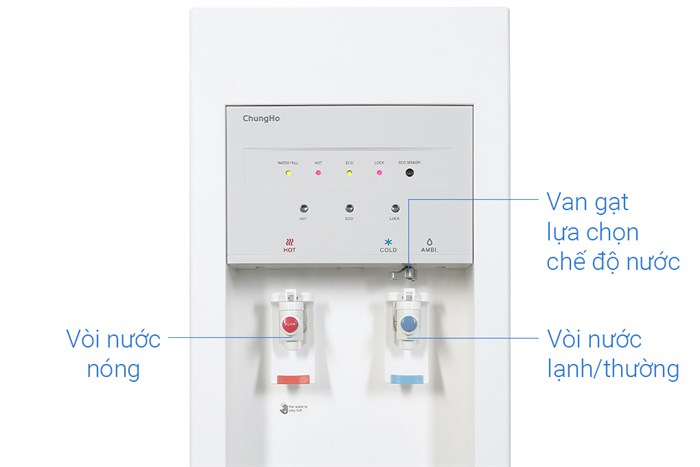 Máy lọc nước RO nóng nguội lạnh ChungHo CHP-3800ST1 4 lõi Màu Trắng