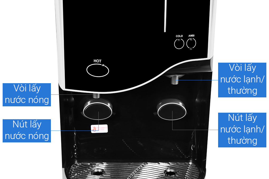 Máy lọc nước RO nóng nguội lạnh ChungHo CHP-3720S 4 lõi Màu Đen
