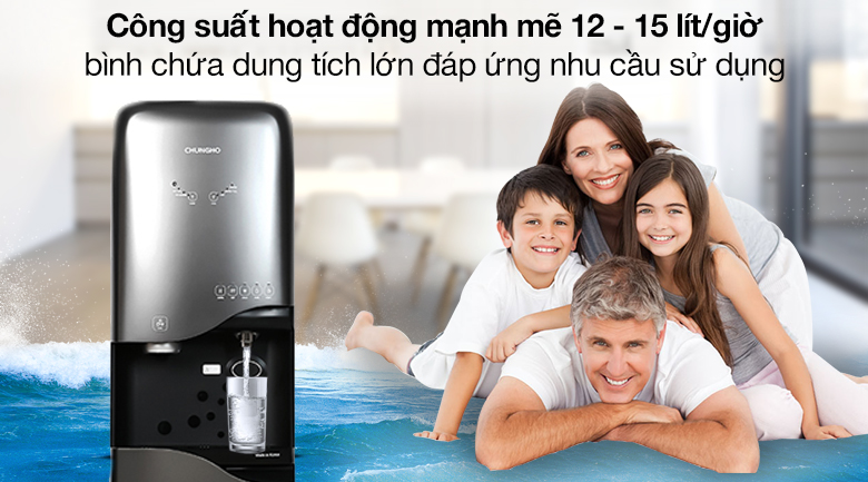 Công suất và dung tích - Máy lọc nước RO nóng lạnh ChungHo CHP-5380S2 4 lõi 