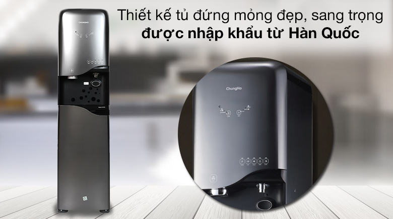 Thiết kế tủ đứng mỏng đẹp - Máy lọc nước RO nóng lạnh ChungHo CHP-5380S2 4 lõi 