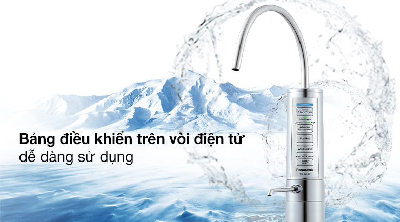 Điều khiển Công nghệ màng lọc sợi rỗng Nhật Bản loại bỏ hoàn toàn 17 tạp chất trong đó có 13 tạp chất được quy định theo Tiêu chuẩn Công nghiệp Nhật Bản - JIS , 4 tạp chất đã được quy định trong tiêu chuẩn Cơ quan lọc nước Nhật Bản - JWPA, thậm chí còn có thể loại bỏ các vi khuẩn cỡ nhỏ Loại bỏ tạp chất Tỷ lệ thu hồi Máy lọc nước ion kiềm Panasonic TK AB50 5 tấm điện cực