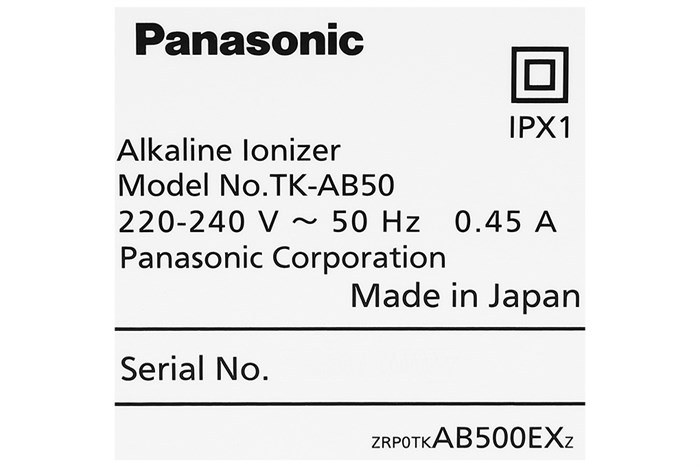 Máy lọc nước điện giải ion kiềm Panasonic TK-AB50 5 tấm điện cực Màu Bạc Inox
