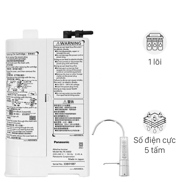 Máy Lọc Nước Điện Giải Ion Kiềm Panasonic Tk - Ab50 5 Tấm Điện Cực