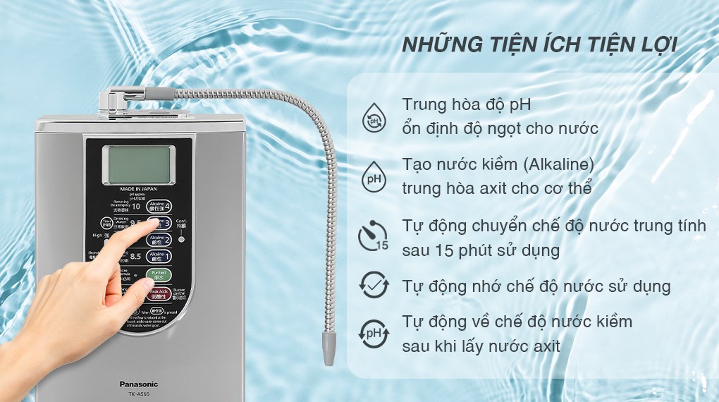 Máy lọc nước điện giải ion kiềm Panasonic TK-AS66 5 tấm điện cực