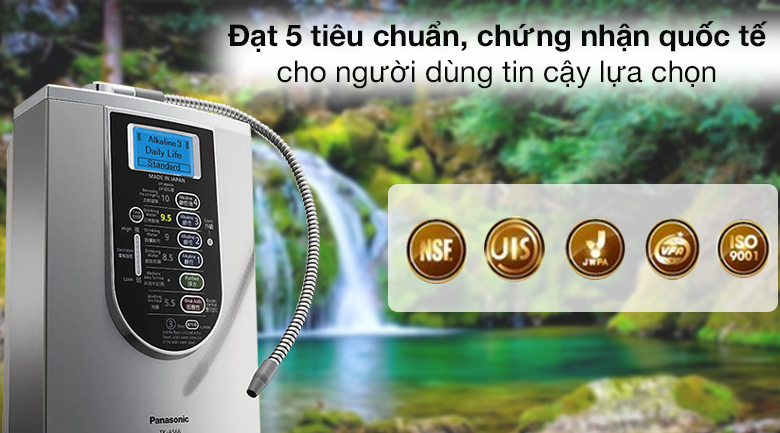 Chứng nhận - Máy lọc nước ion kiềm Panasonic TK AS66 5 tấm điện cực