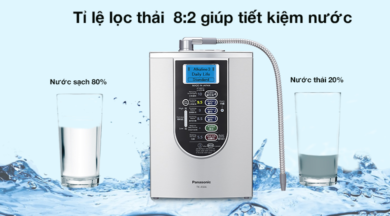 Tỉ lệ lọc - Máy lọc nước ion kiềm Panasonic TK AS66 5 tấm điện cực