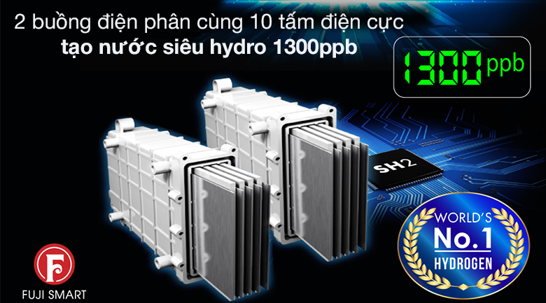Buồng điện phân - Máy lọc nước ion kiềm Fuji Smart i9 10 tấm điện cực