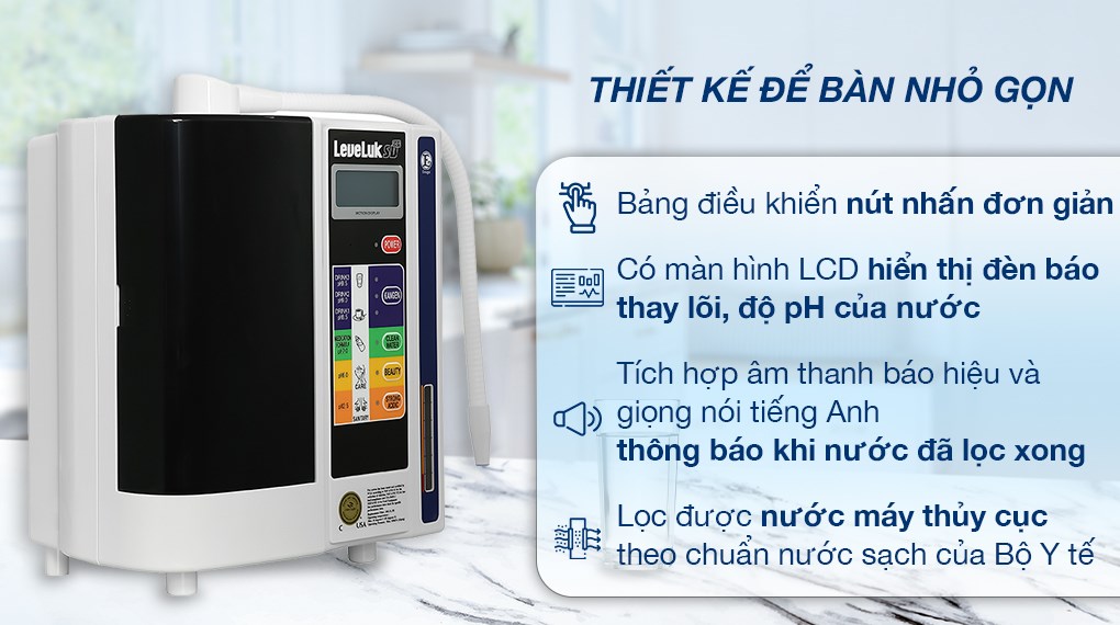 Máy lọc nước điện giải ion kiềm Kangen LeveLuk SD501 7 tấm điện cực