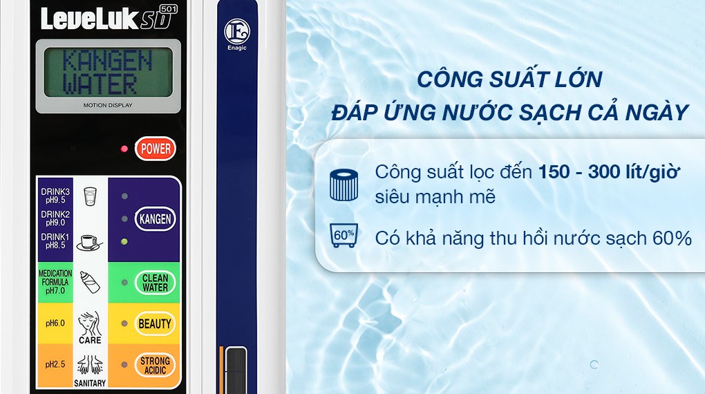 Máy lọc nước điện giải ion kiềm Kangen LeveLuk SD501 7 tấm điện cực