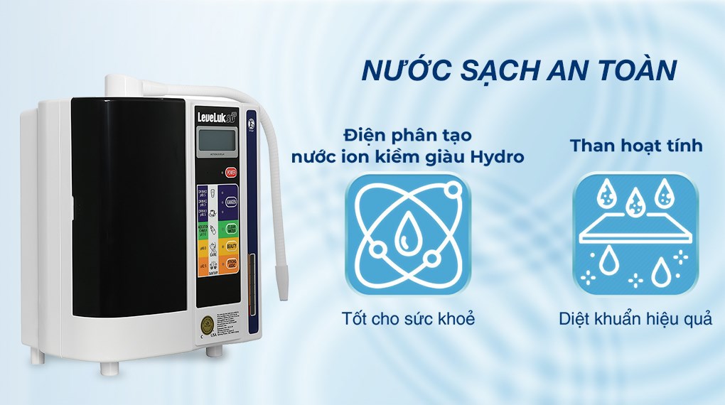 Máy lọc nước điện giải ion kiềm Kangen LeveLuk SD501 7 tấm điện cực