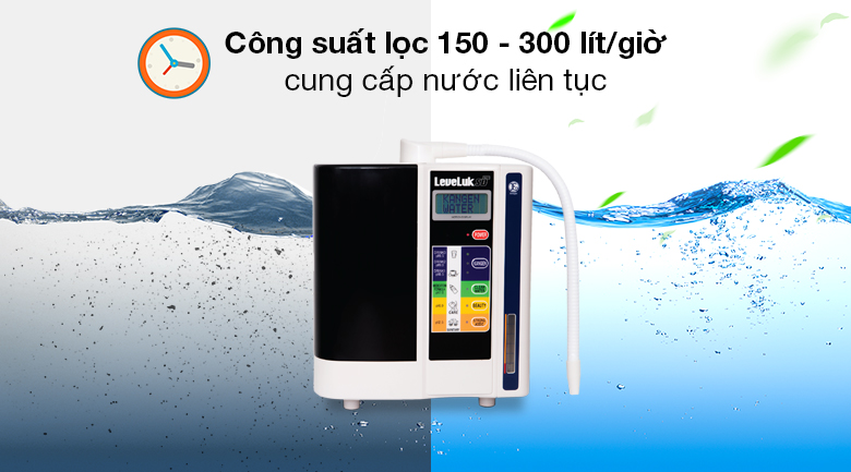 Máy lọc nước ion kiềm Kangen LeveLuk SD501 7 tấm điện cực - Công suất lọc 150 - 300 lít/giờ