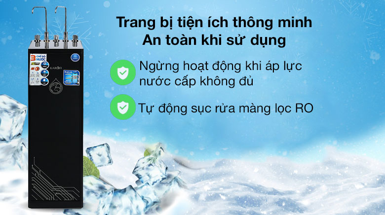 Tính năng an toàn khi sử dụng - Máy lọc nước RO nóng lạnh Karofi KAD-D66 11 lõi