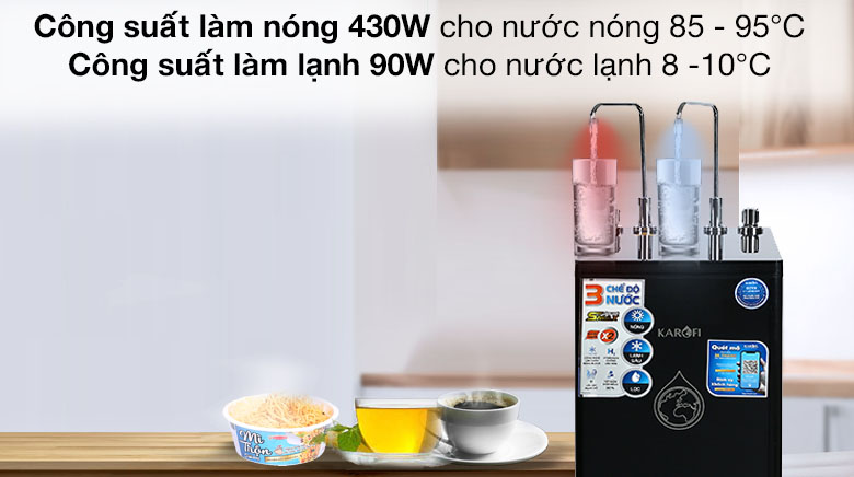 Hoạt động mạnh mẽ - Máy lọc nước RO nóng lạnh Karofi KAD-D66 11 lõi