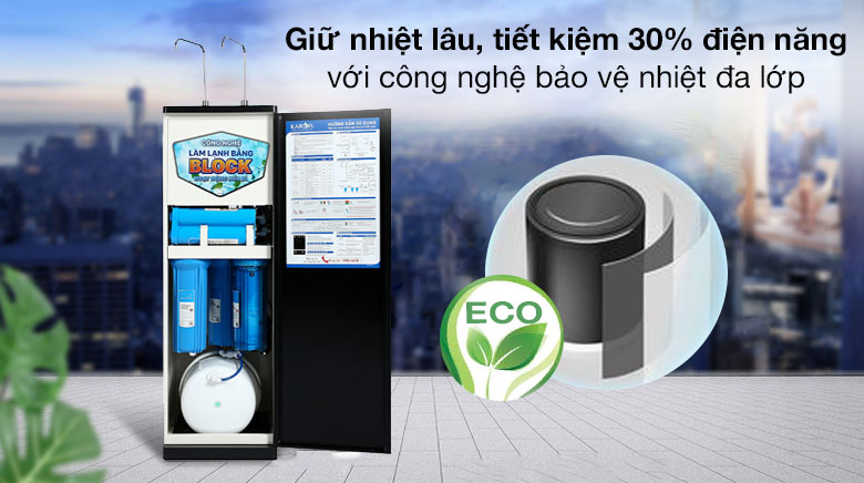 Công nghệ giữ nhiệt đa lớp - Máy lọc nước RO nóng lạnh Karofi KAD-D66 11 lõi