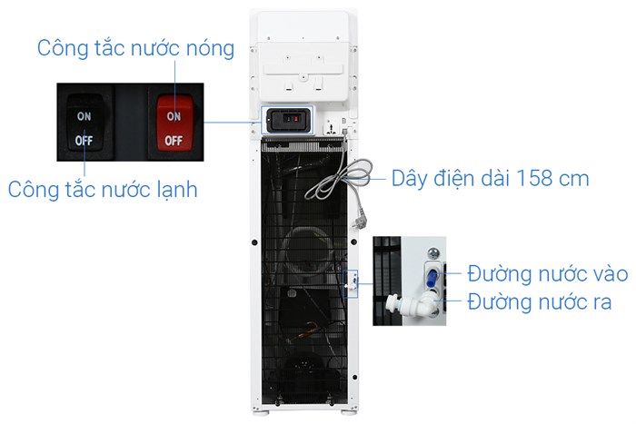 Máy lọc nước RO nóng lạnh Cuckoo CP-QRP2001SW 4 lõi Màu Trắng - Xám