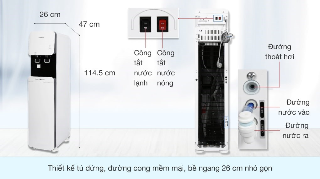 Máy lọc nước RO nóng nguội lạnh Cuckoo CP-FRP601SW 4 lõi