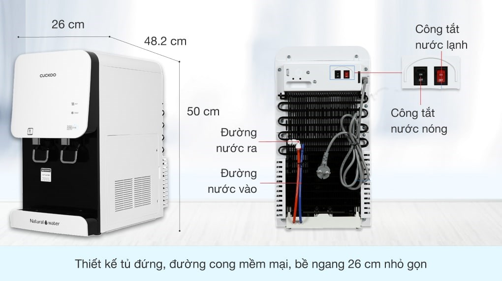 Máy lọc nước Nano nóng nguội lạnh Cuckoo CP-FN601HW 4 lõi