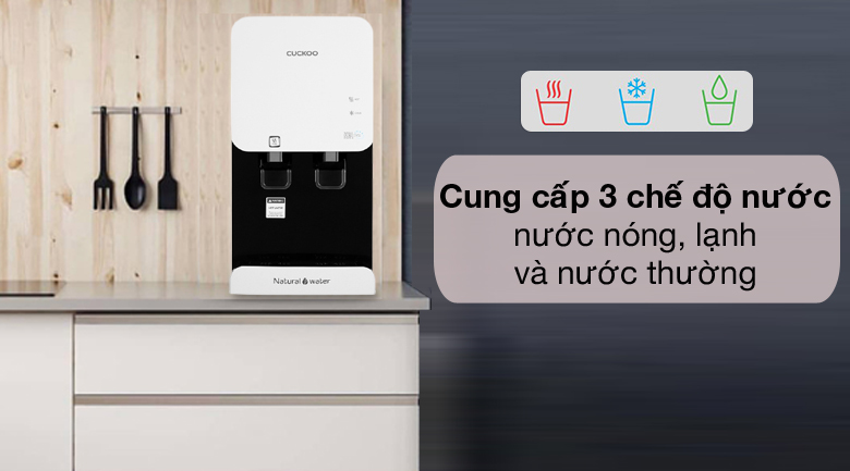 3 chế độ nước - Máy lọc nước Nano nóng lạnh Cuckoo CP-FN601HW 4 lõi