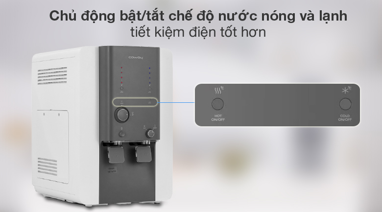 Bật tắt chế độ nước - Coway CHP-18AR 4 lõi