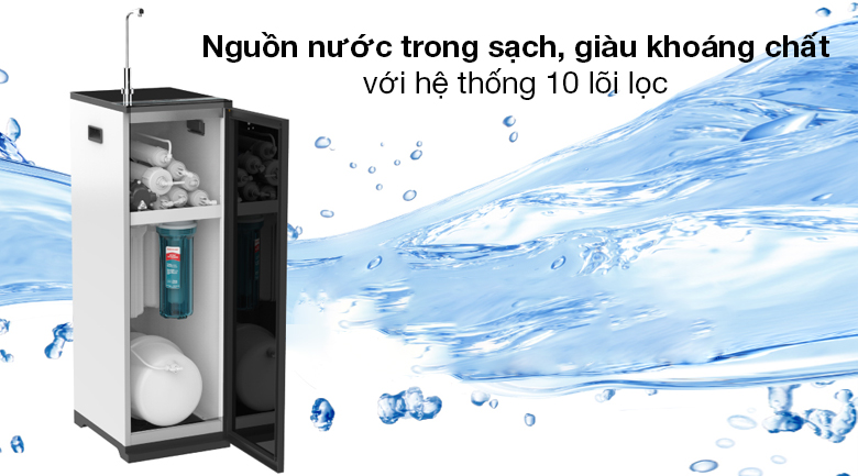 Máy lọc nước RO Sunhouse SHA88113K 10 lõi - Cung cấp nước trong lành, giàu khoáng chất với hệ thống 10 lõi lọc