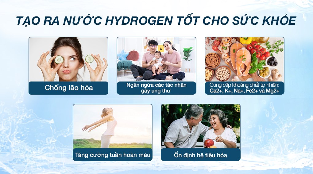 Máy lọc nước RO nóng nguội lạnh Hydrogen Kangaroo KG100HS 7 lõi