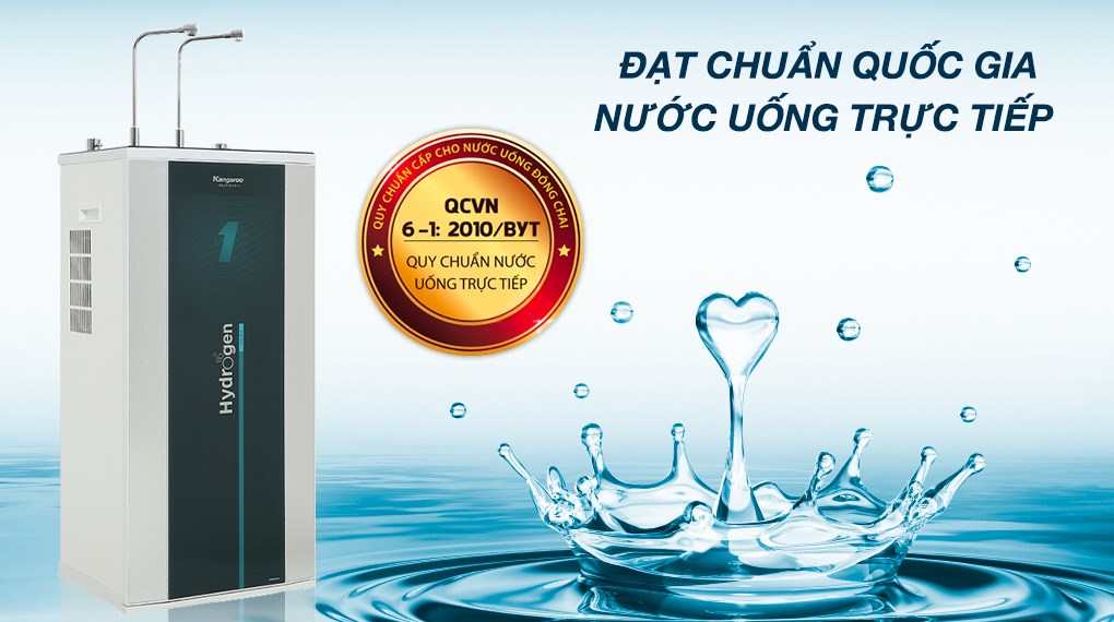 Máy lọc nước RO nóng nguội lạnh Hydrogen Kangaroo KG100HX VTU 10 lõi