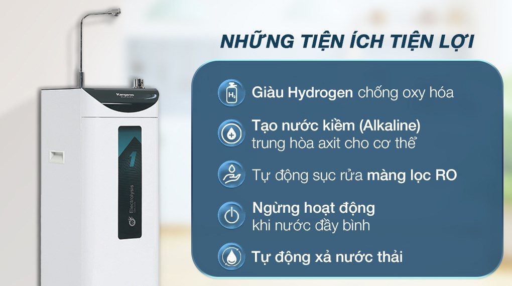 Máy lọc nước RO nóng nguội lạnh Hydrogen Kangaroo KG10A7ES 5 lõi
