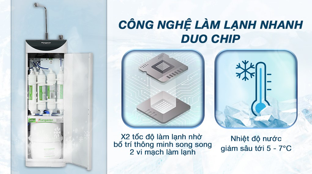 Máy lọc nước RO nóng nguội lạnh Hydrogen Kangaroo KG10A7ES 5 lõi