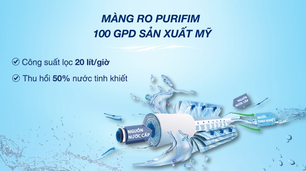 Máy lọc nước RO nóng nguội lạnh Hydrogen Karofi KAD-X39 10 lõi