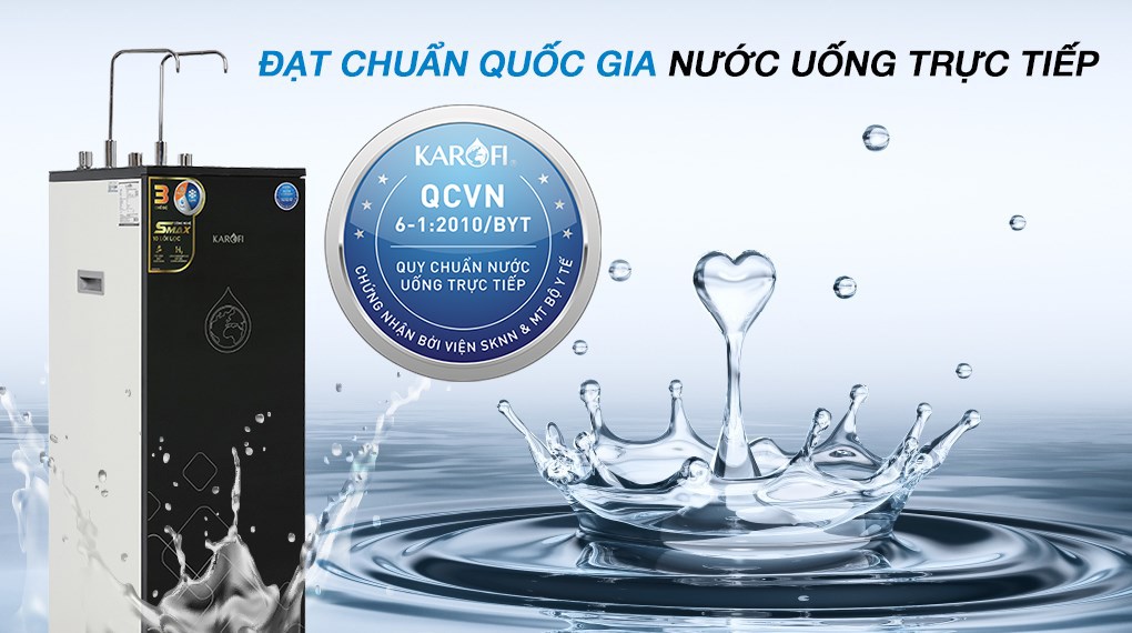 Máy lọc nước RO nóng nguội lạnh Hydrogen Karofi KAD-X39 10 lõi