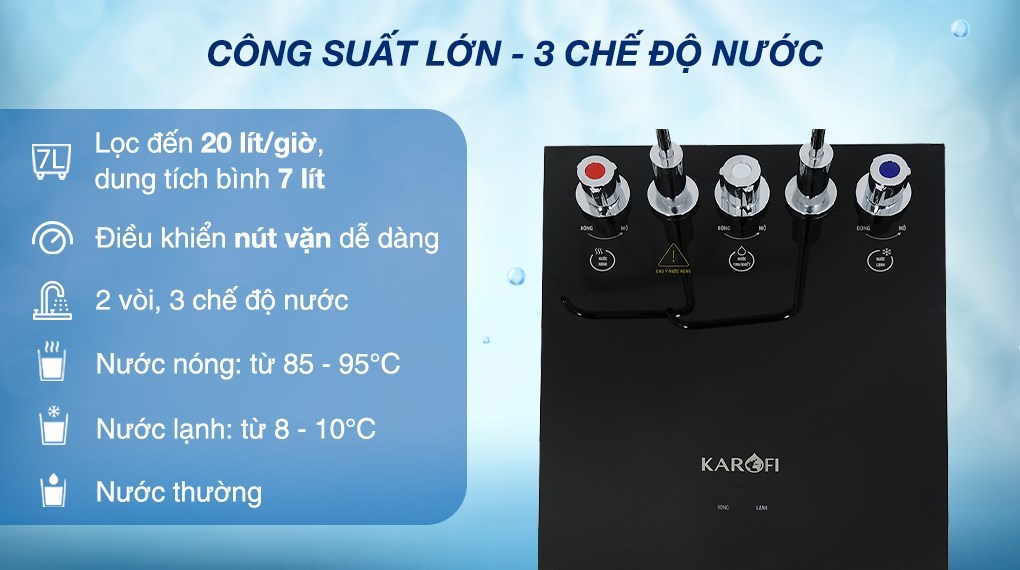 Máy lọc nước RO nóng nguội lạnh Karofi KAD-X60 10 lõi