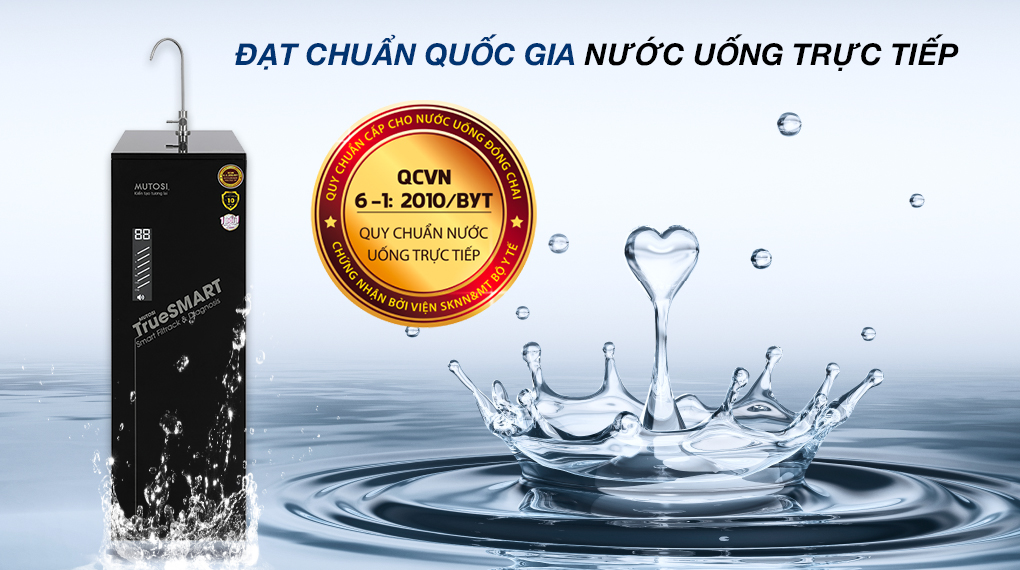 Đạt chuẩn nước uống trực tiếp - Máy lọc nước RO Mutosi MP-TS100 Đạt chuẩn nước uống trực tiếp - Máy lọc nước RO Mutosi MP-TS100