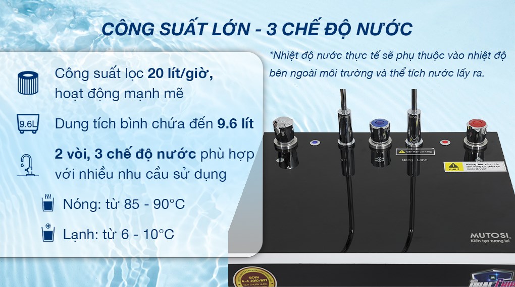 Máy lọc nước RO nóng lạnh Mutosi MP-E6100MHC 10 lõi