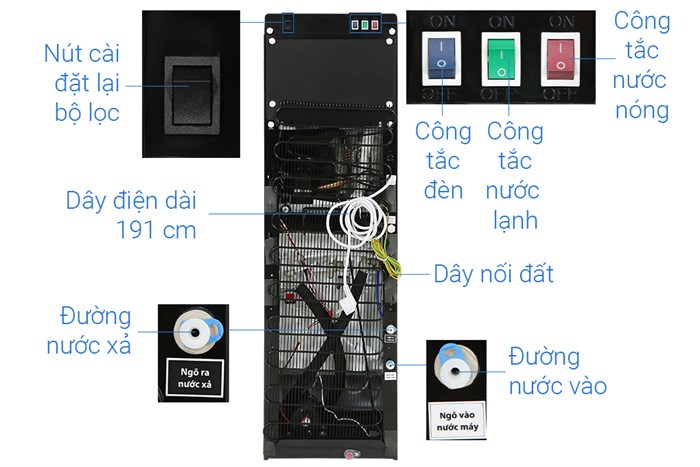 Máy lọc nước RO Toshiba TWP-W1035SVN 7 lõi Màu Đen