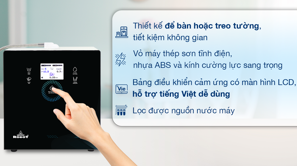 Máy lọc nước điện giải ion kiềm ROBOT IonPrince 37X 3 tấm điện cực