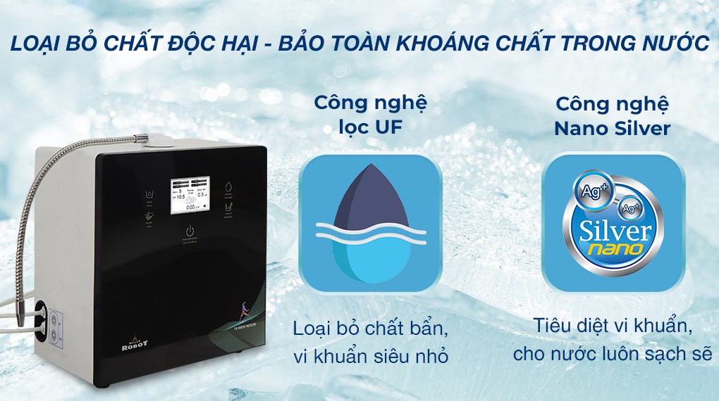 Máy lọc nước điện giải ion kiềm ROBOT IonPrince 37X 3 tấm điện cực