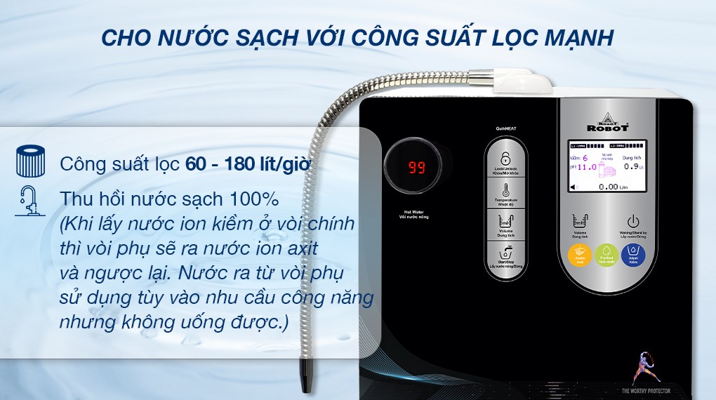 Máy lọc nước điện giải ion kiềm nóng nguội ROBOT IonSmart 510X 5 tấm điện cực