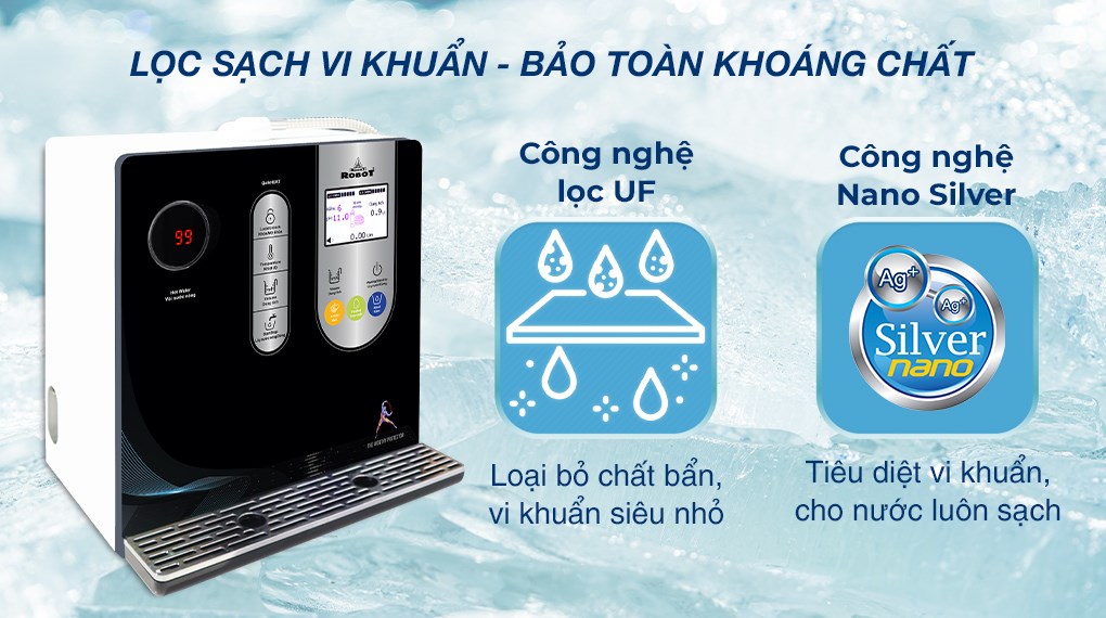 Máy lọc nước điện giải ion kiềm nóng nguội ROBOT IonSmart 510X 5 tấm điện cực