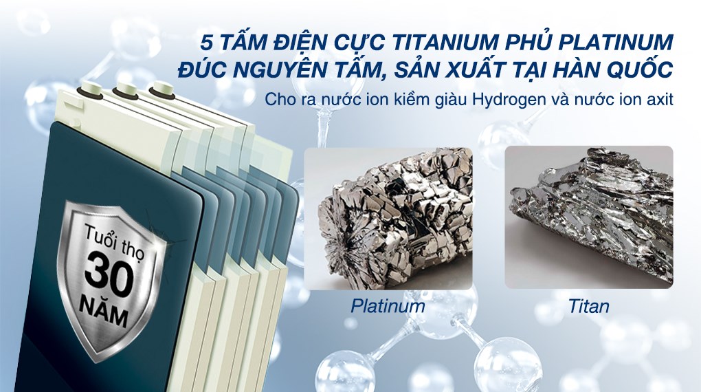 Máy lọc nước điện giải ion kiềm nóng nguội ROBOT IonSmart 510X 5 tấm điện cực