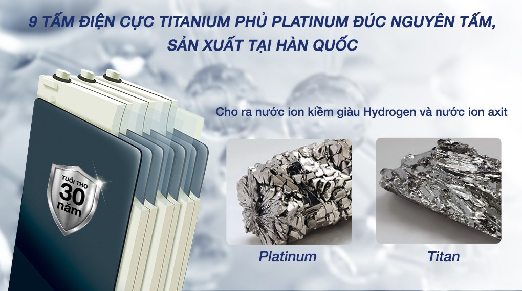 Máy lọc nước điện giải ion kiềm nóng nguội lạnh ROBOT IonQueen 912X 9 tấm điện cực