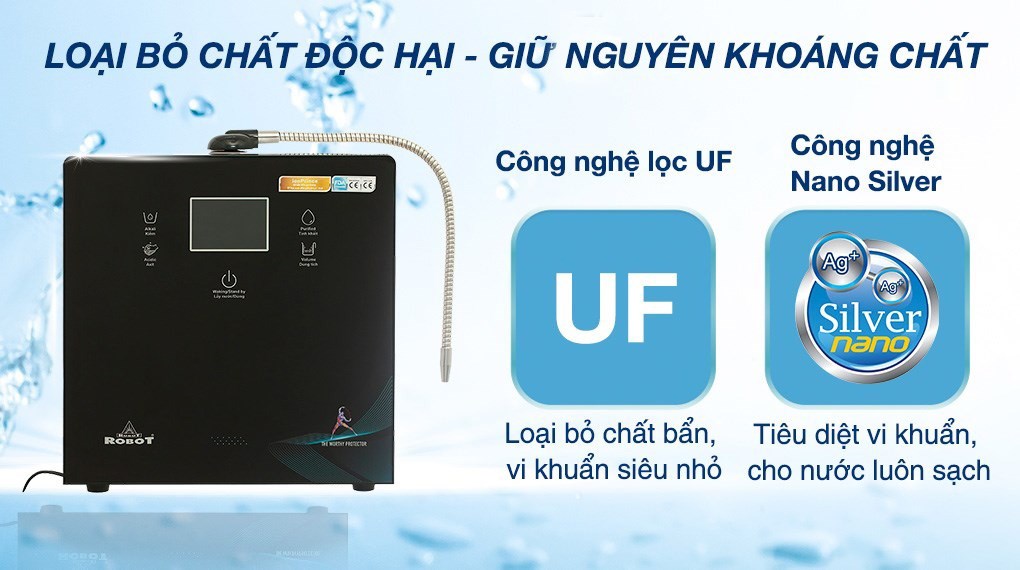 Máy lọc nước điện giải ion kiềm ROBOT IonPrince 79X 7 tấm điện cực