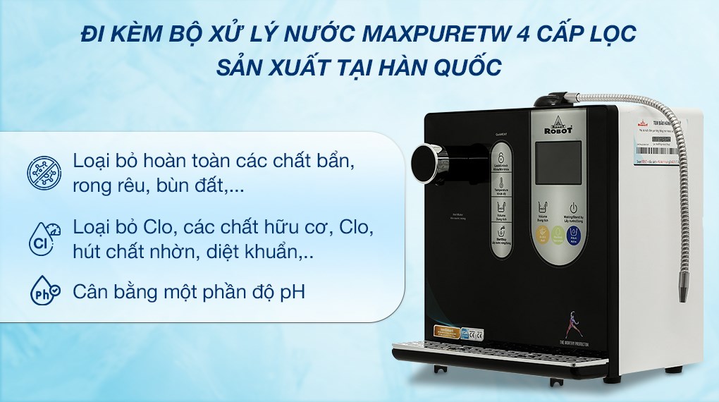 Máy lọc nước điện giải ion kiềm nóng nguội ROBOT IonSmart 38X 3 tấm điện cực
