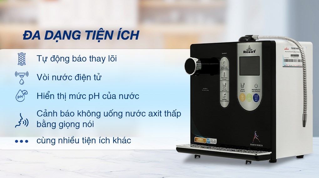 Máy lọc nước điện giải ion kiềm nóng nguội ROBOT IonSmart 38X 3 tấm điện cực