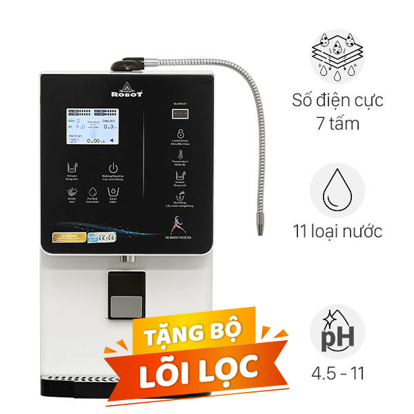 Máy lọc nước điện giải ion kiềm nóng nguội lạnh ROBOT IonQueen 711X 7 tấm điện cực