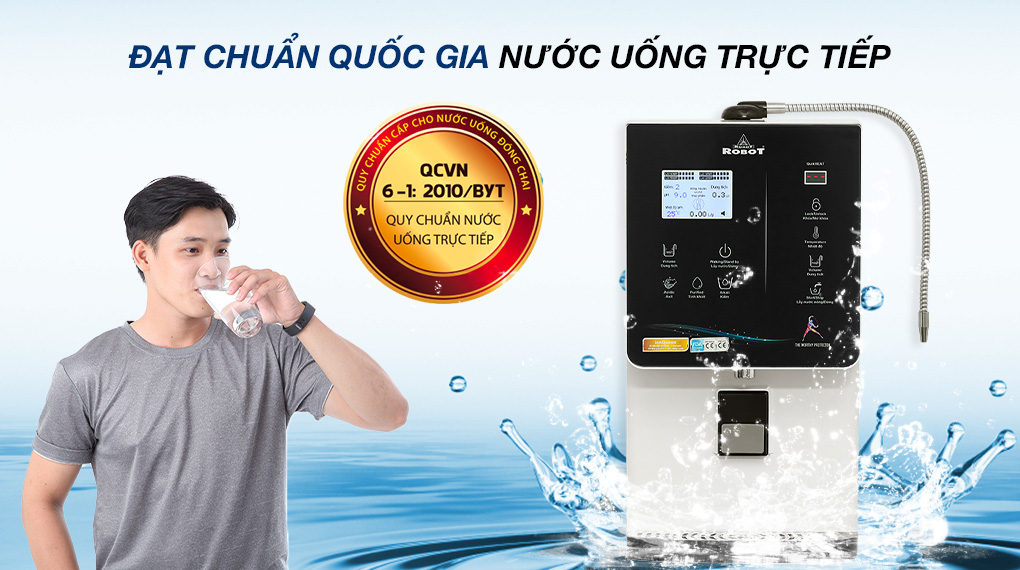 Máy lọc nước điện giải ion kiềm nóng nguội lạnh Robot IonQueen 711X - Đạt chuẩn Bộ Y tế