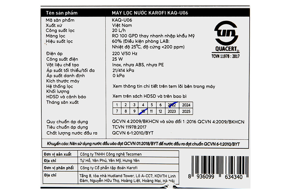 Máy lọc nước RO Karofi KAQ-U06 10 lõi - 17