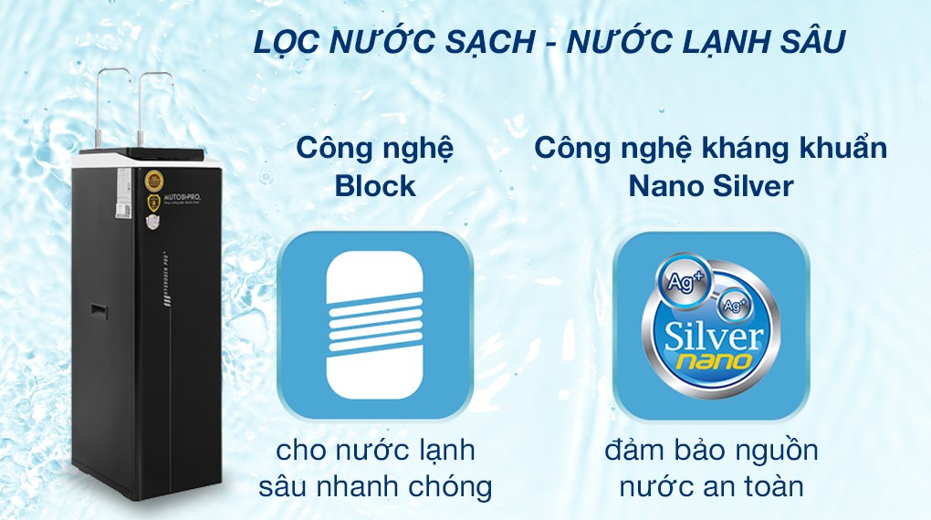 Máy lọc nước RO nóng nguội lạnh Hydrogen Mutosi Pro Plus MP-F081-HC4H5 8 lõi