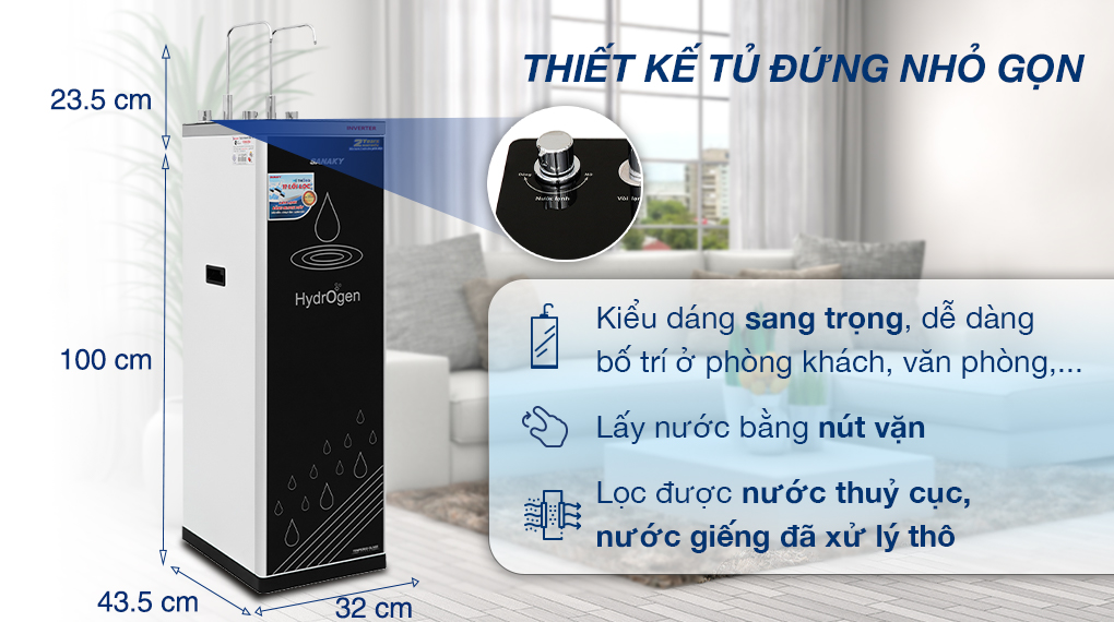 Máy lọc nước RO nóng nguội lạnh Sanaky VH102HP3 11 lõi - Thiết kế